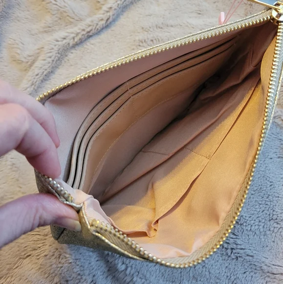 Poppy And Peonies Metallic Glitter Clutch - Picture 3 of 5